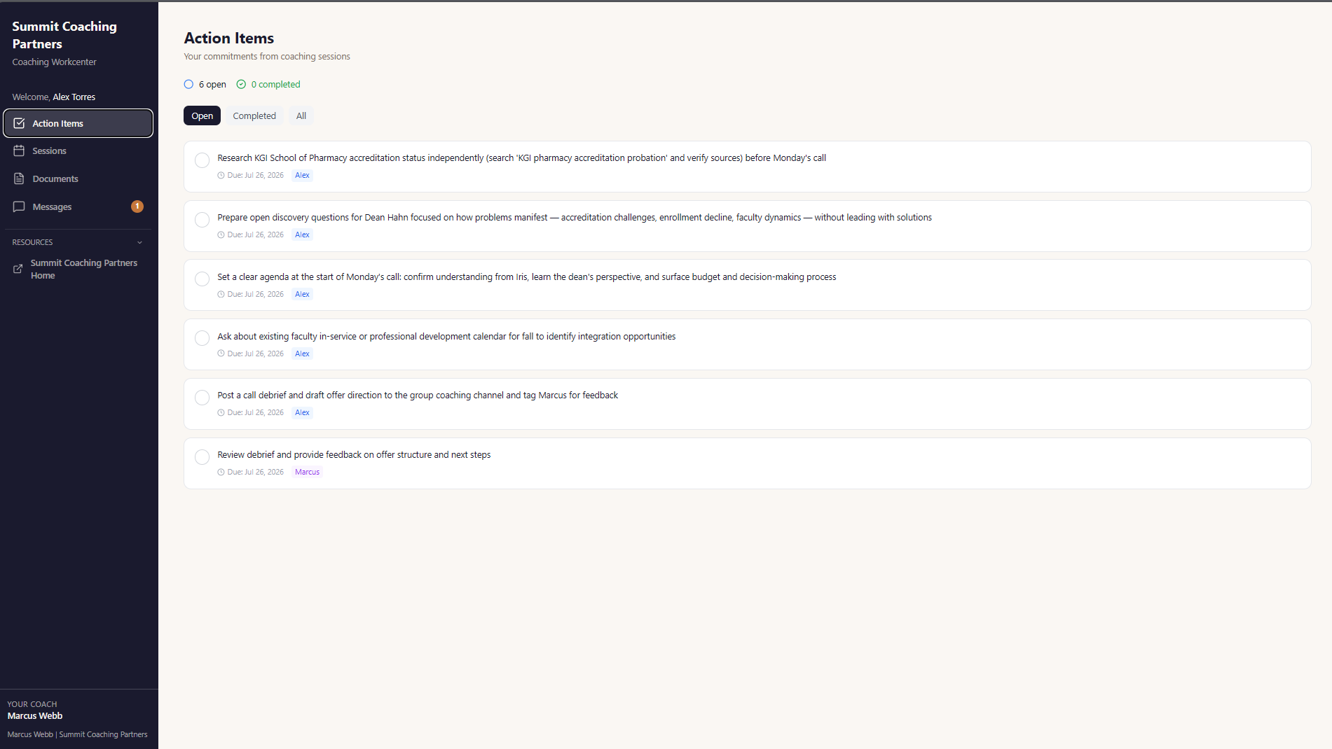 CoachOps branded client portal